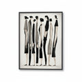 Figurines Black and White Art Canvas Wall Print