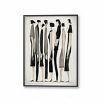 Figurines Black and White Art Canvas Wall Print