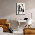 Figurines Black and White Art Canvas Wall Print