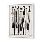 Figurines Black and White Art Canvas Wall Print