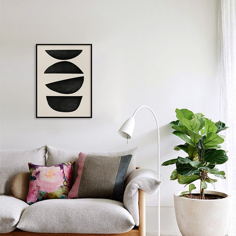 Harmony 12 Black and White Artwork Canvas Print