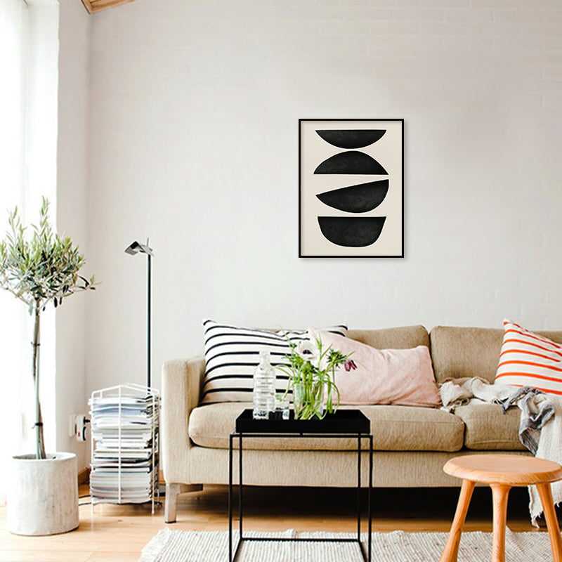 Harmony 12 Black and White Artwork Canvas Print
