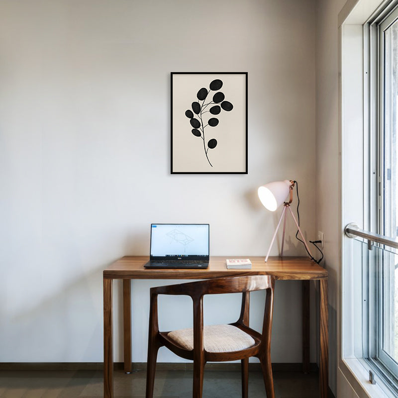Harmony 3 Black and White Artwork Canvas Print shown in a room