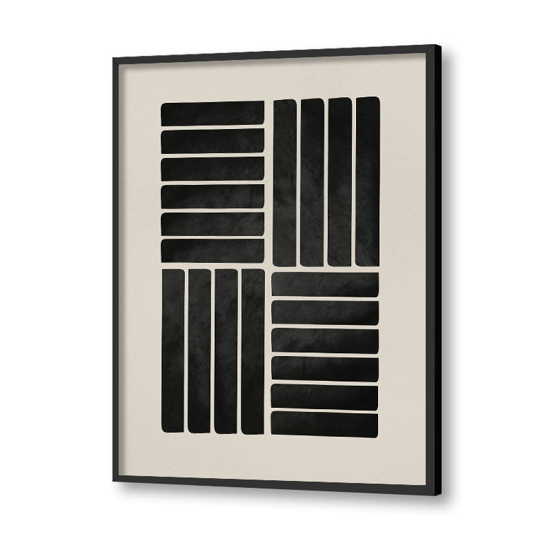 Harmony 4 Black and White Artwork Canvas Print
