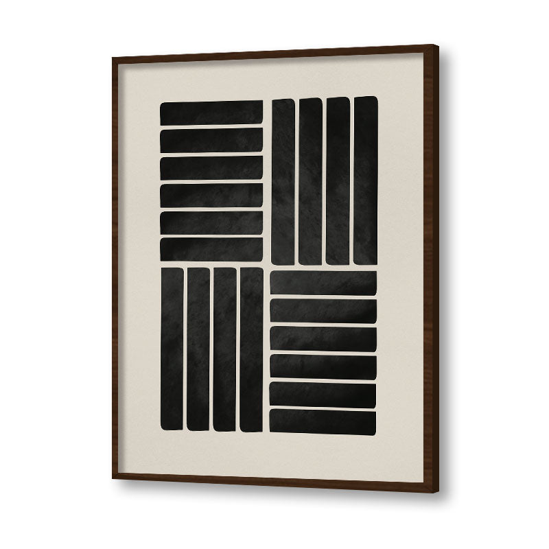 Harmony 4 Black and White Artwork Canvas Print