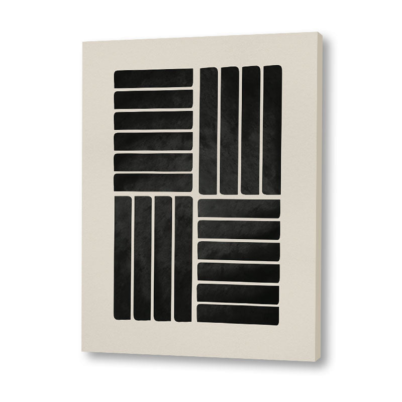 Harmony 4 Black and White Artwork Canvas Print