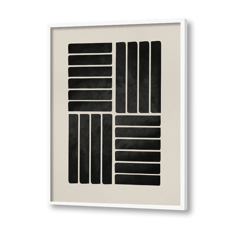 Harmony 4 Black and White Artwork Canvas Print