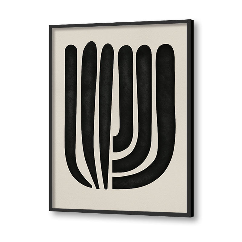 Harmony 6 Black and White Artwork Canvas Print