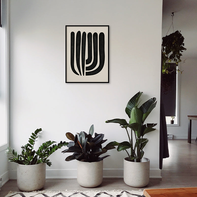 Harmony 6 Black and White Artwork Canvas Print