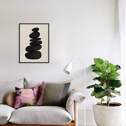 Harmony 8 Black and White Artwork Canvas Print