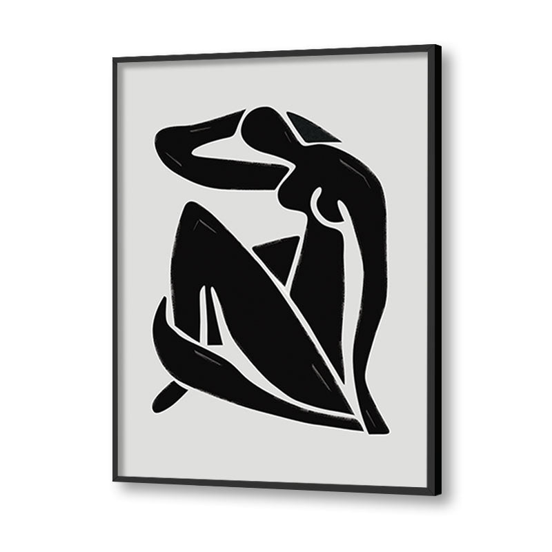 Female Form 1 Black and White Artwork Canvas Print