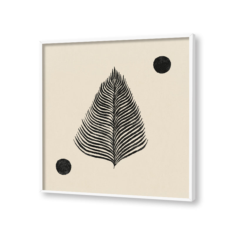 Leaf 1 Black and White Artwork Canvas Print