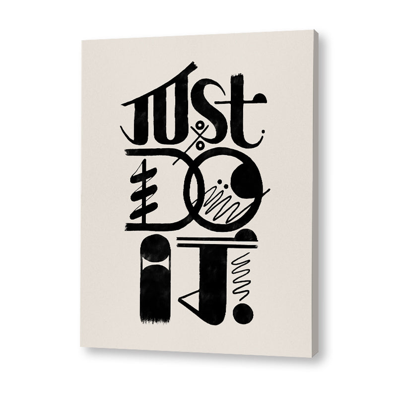 Motivational Quote 1 Black and White Artwork Canvas Print