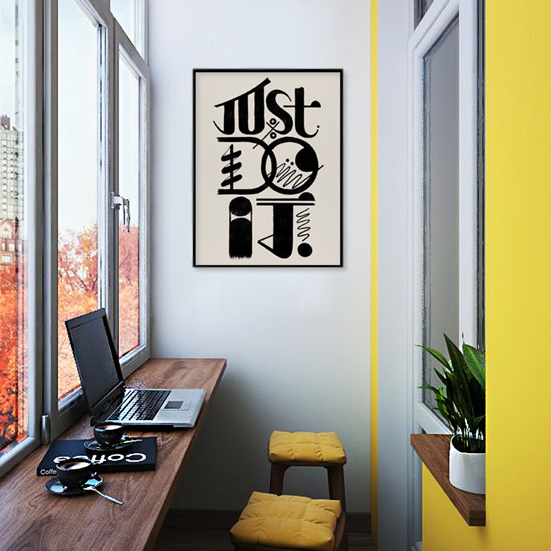Motivational Quote 1 Black and White Artwork Canvas Print