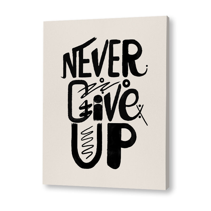Motivational Quote 2 Black and White Artwork Canvas Print
