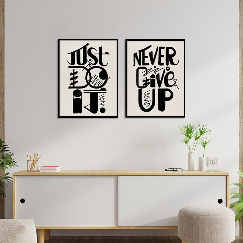 Motivational Quote 2 Black and White Artwork Canvas Print