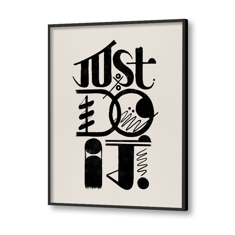 Motivational Quote 1 Black and White Artwork Canvas Print