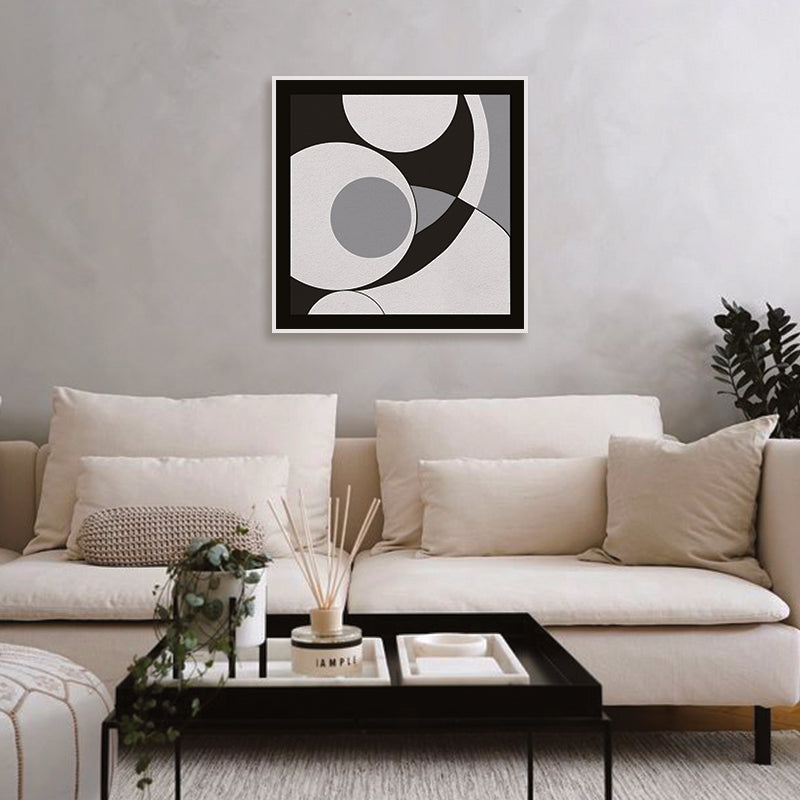 Space & Time 1 Black and White Artwork Canvas Print