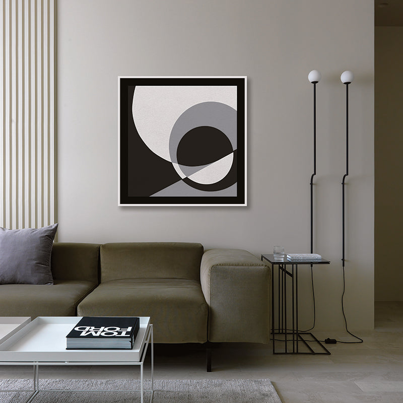 Space & Time 2 Black and White Artwork Canvas Print