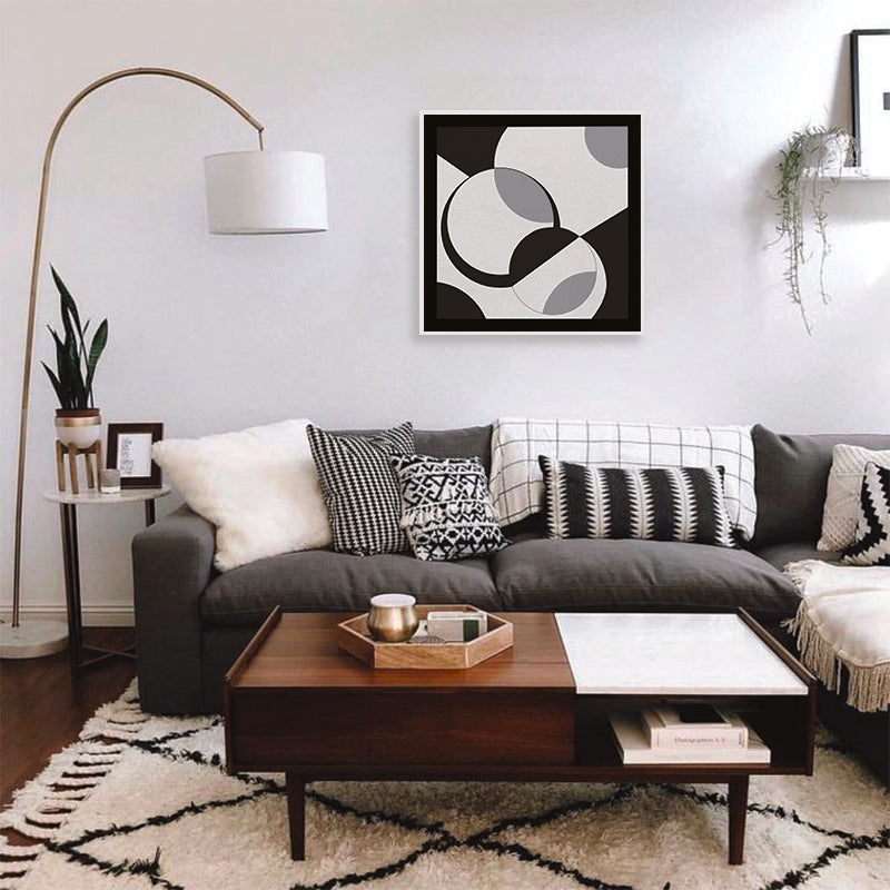 Space & Time 3 Black and White Artwork Canvas Print