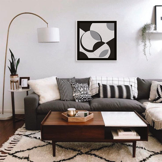 Space & Time 3 Black and White Artwork Canvas Print