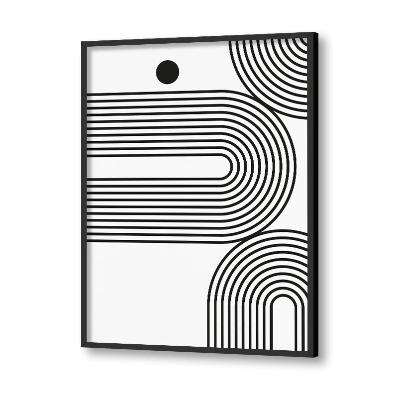 Swirl 1 Black and White Artwork Canvas Print