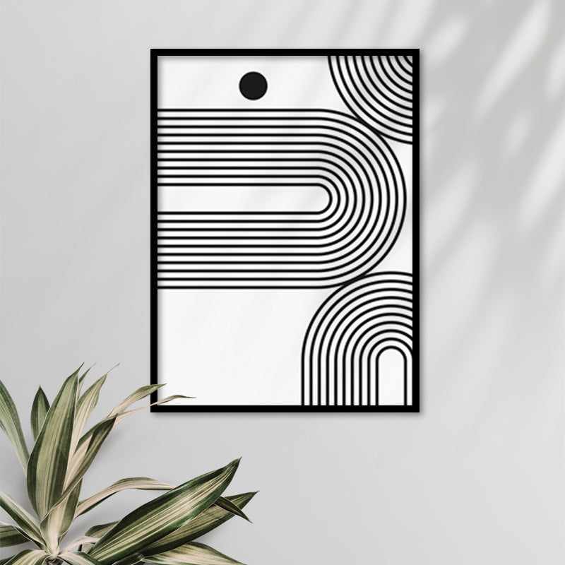 Swirl 1 Black and White Artwork Canvas Print