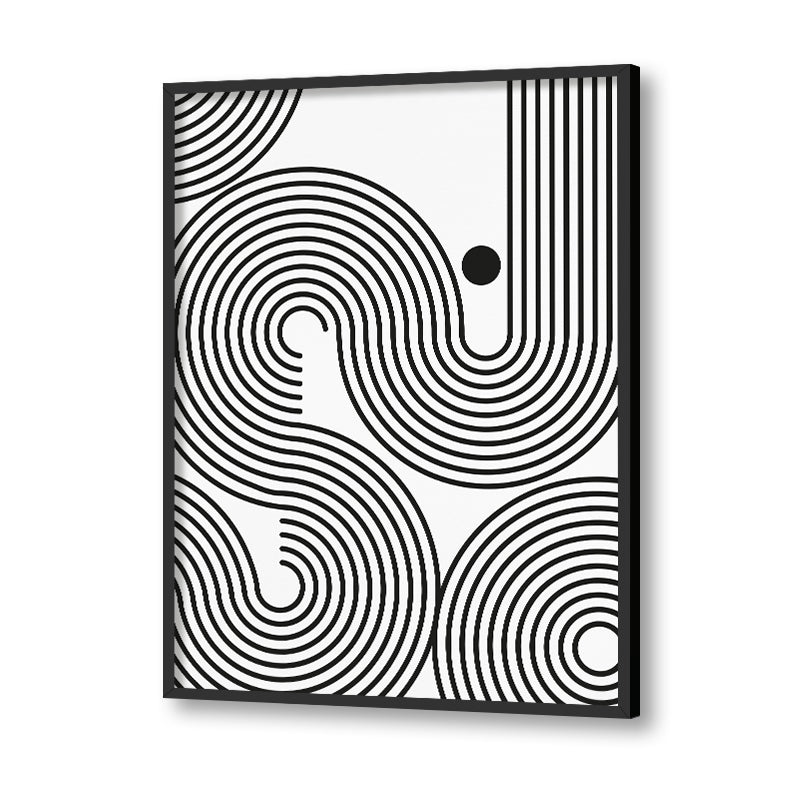 Swirl 2 Black and White Artwork Canvas Print