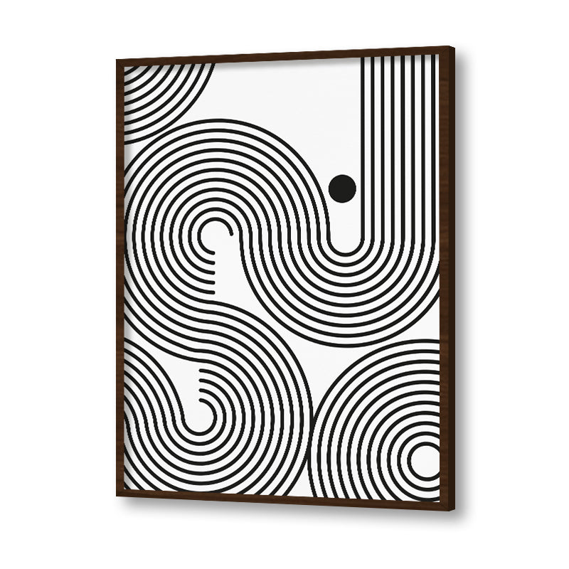 Swirl 2 Black and White Artwork Canvas Print