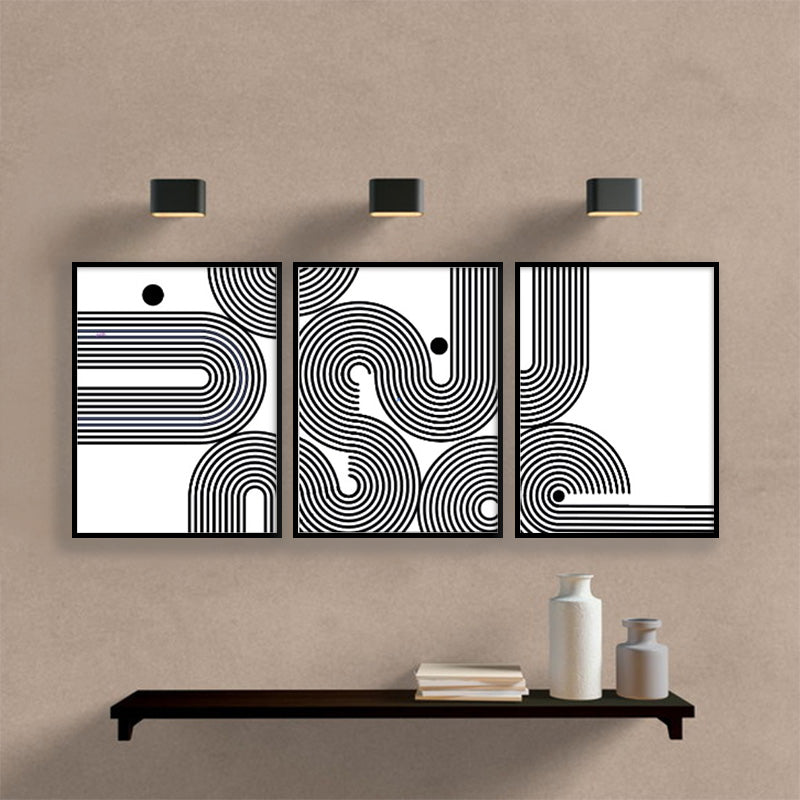 Swirl 2 Black and White Artwork Canvas Print