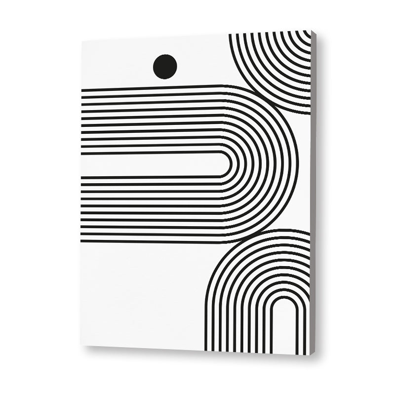 Swirl 1 Black and White Artwork Canvas Print