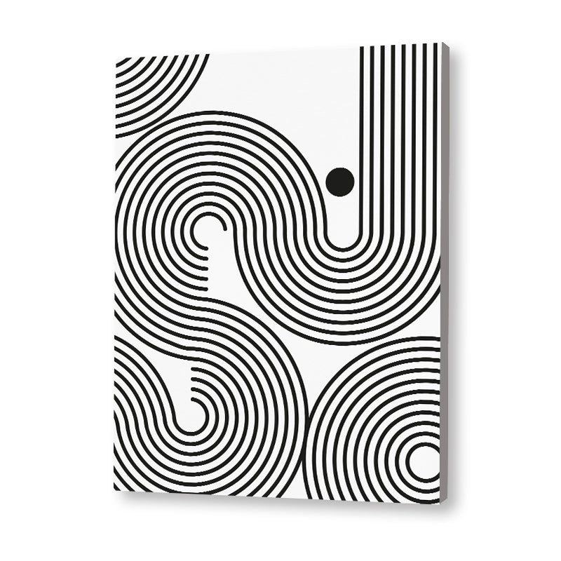 Swirl 2 Black and White Artwork Canvas Print