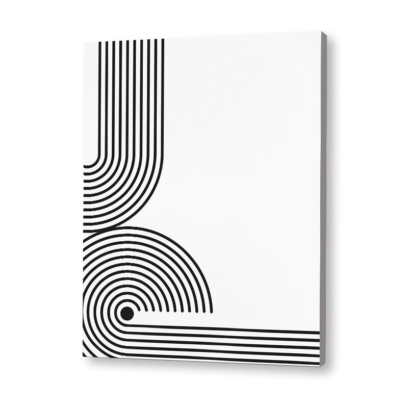 Swirl 3 Black and White Artwork Canvas Print