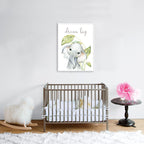 Baby Elephant Wall Art Canvas Print for Kids Room