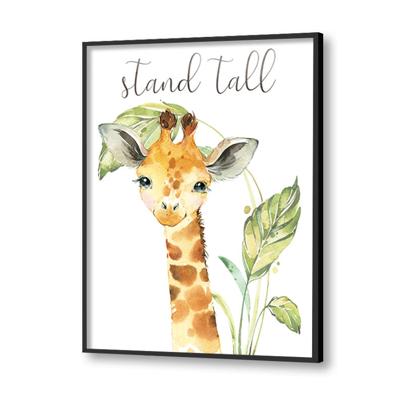 Baby Giraffe Wall Art Canvas Print for Kids Room