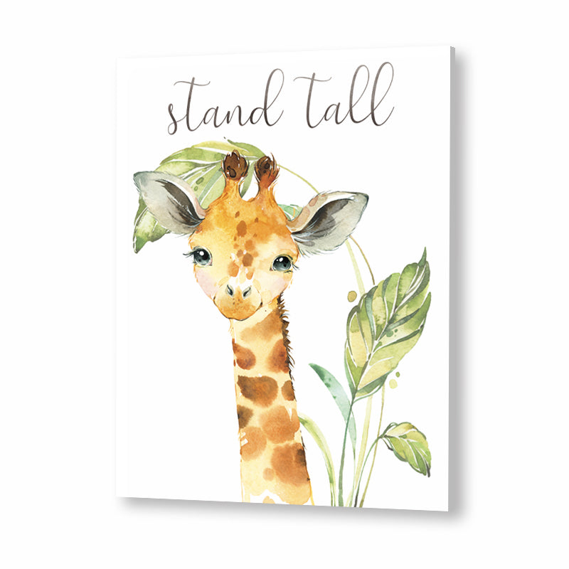 Baby Giraffe Wall Art Canvas Print for Kids Room