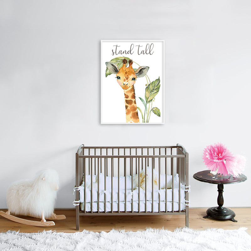 Baby Giraffe Wall Art Canvas Print for Kids Room