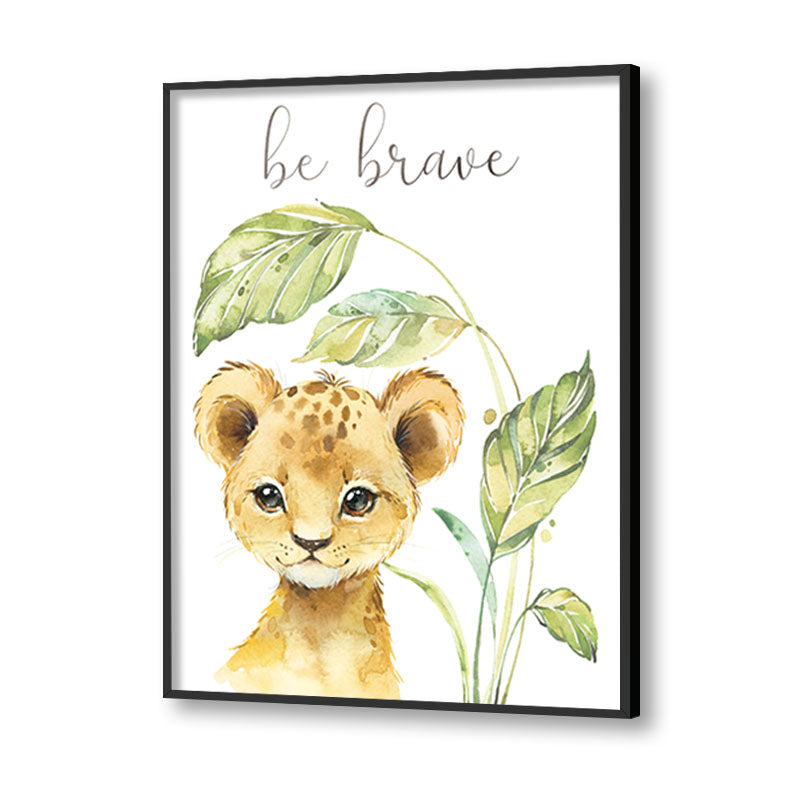 Baby Lion Wall Art Canvas Print for Kids Room