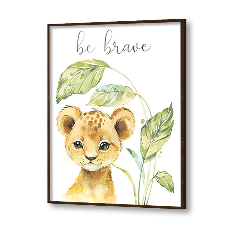 Baby Lion Wall Art Canvas Print for Kids Room