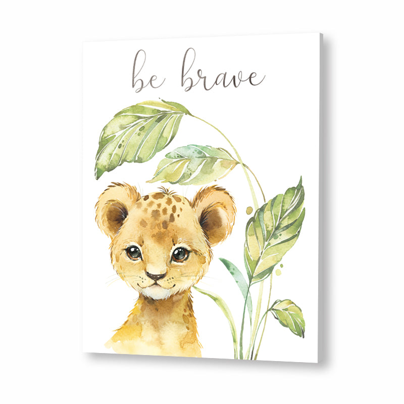 Baby Lion Wall Art Canvas Print for Kids Room