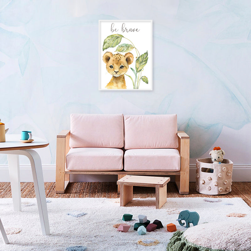 Baby Lion Wall Art Canvas Print for Kids Room