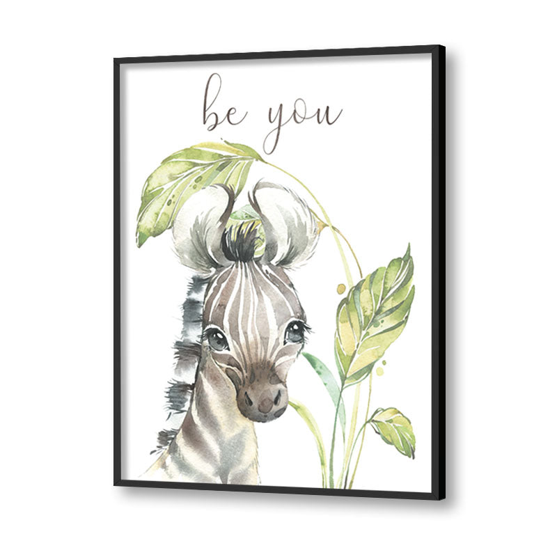 Baby Zebra Wall Art Canvas Print for Kids Room