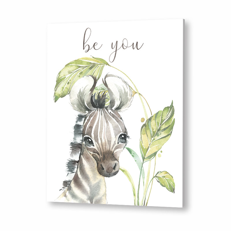 Baby Zebra Wall Art Canvas Print for Kids Room