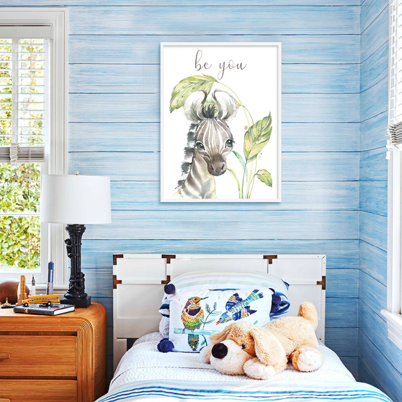 Baby Zebra Wall Art Canvas Print for Kids Room
