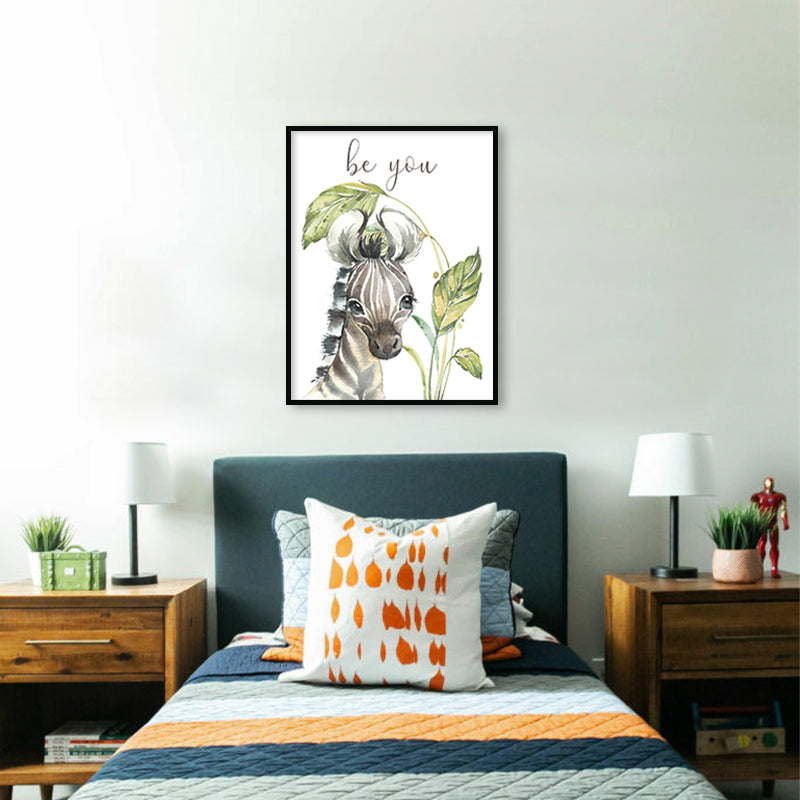 Baby Zebra Wall Art Canvas Print for Kids Room