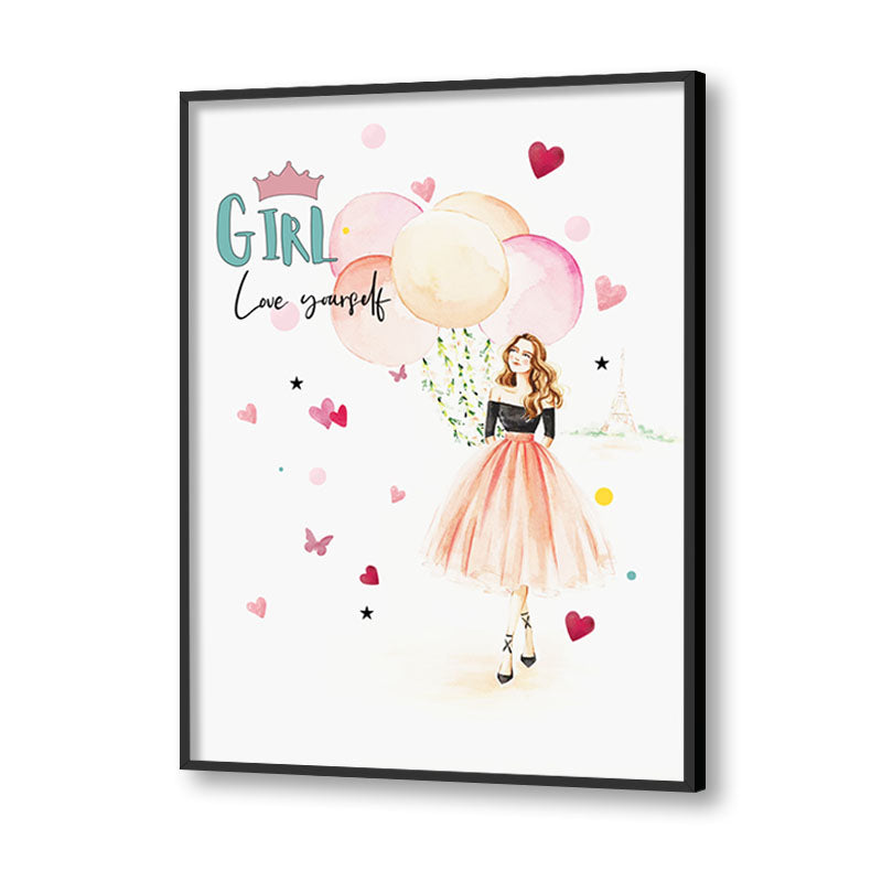 Love Yourself Wall Art Canvas Print for Kids Room