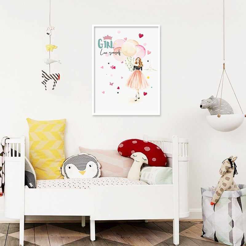 Love Yourself Wall Art Canvas Print for Kids Room