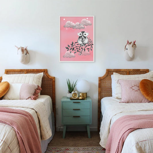 Owls Wall Art for Kids Room | Canvas Painting for Wall | Wall Decor | Wall Painting for Kids, Wall, Home Decor