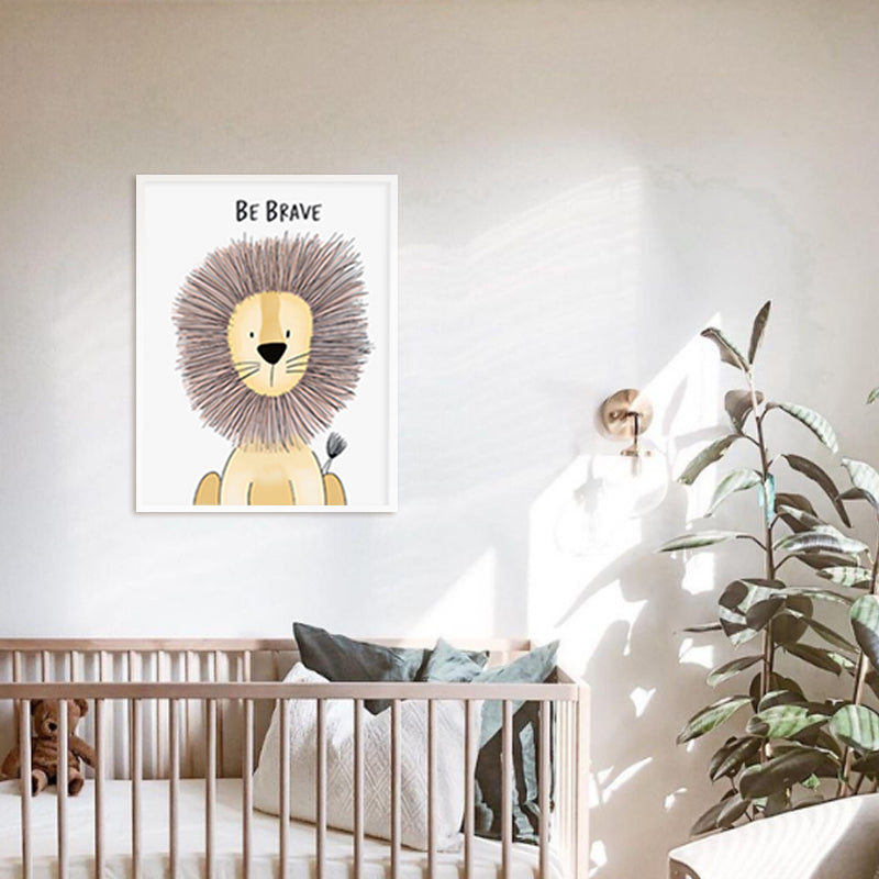 Watercolour Lion Wall Art Canvas Print for Kids Room