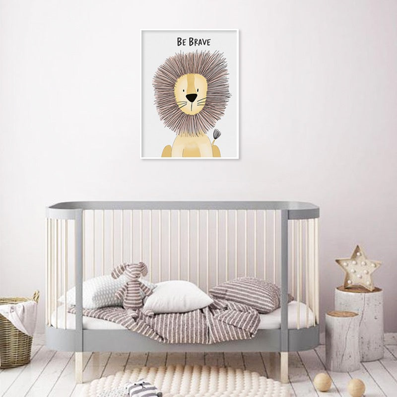 Watercolour Lion Wall Art Canvas Print for Kids Room
